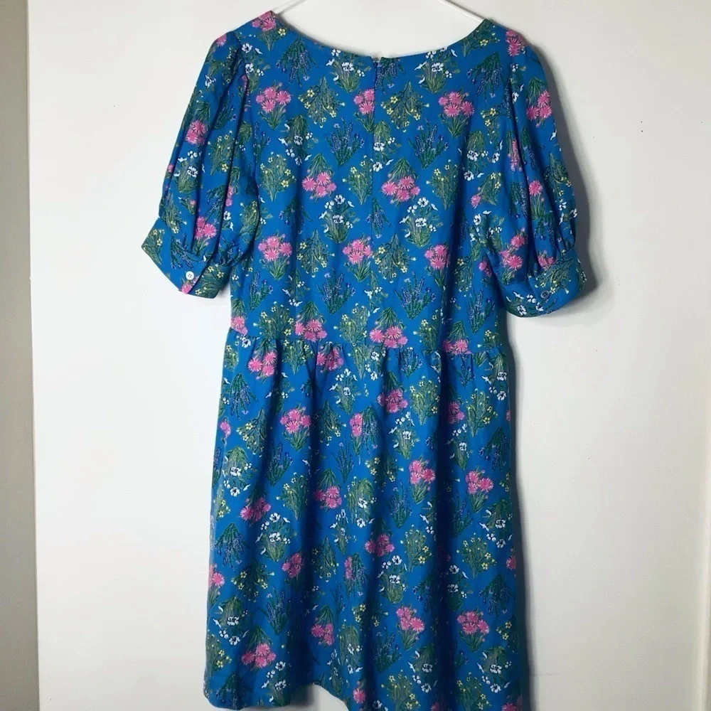Nwt loft dress women 6 blue floral - Picture 2 of 8